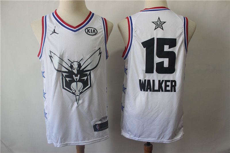 Men Charlotte Hornets 15 Walker White 2019 All Star NBA Jerseys